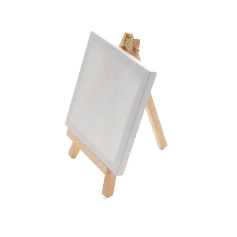 Keep Smiling Waterproof Painting Mini 10*10 Cm Canvas Art Boards Panel With Wooden Easel