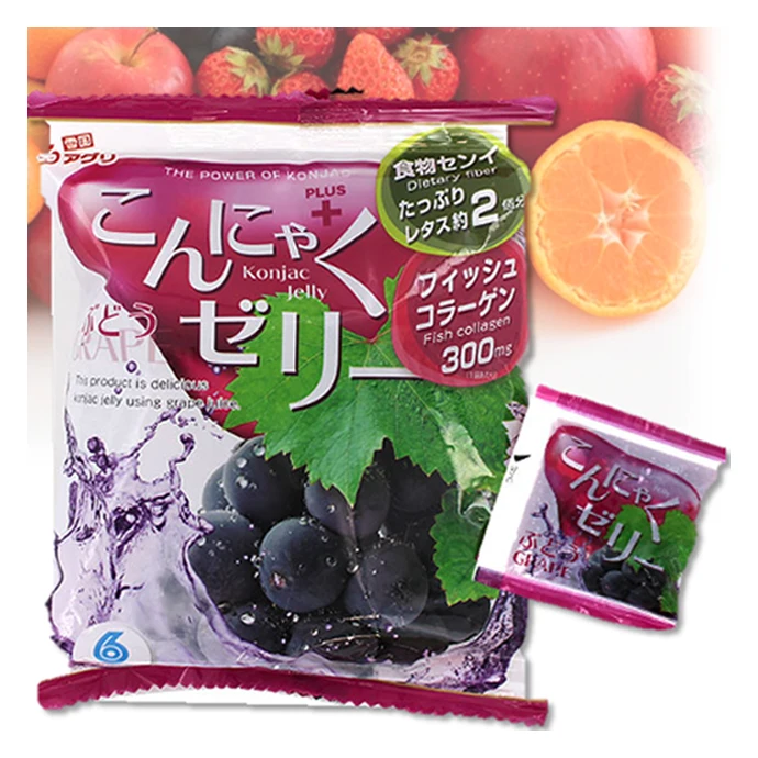 Japan Grape Flavor Sweet Snacks Konjac Fruit Jelly Ball Candy For All Ages People