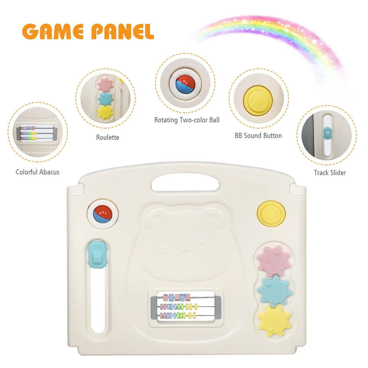 ABST Indoor Baby Furniture Playpen Folding Kids Plastic Play Pen for Home Children Play Area Portable Play Yard Baby Superyard