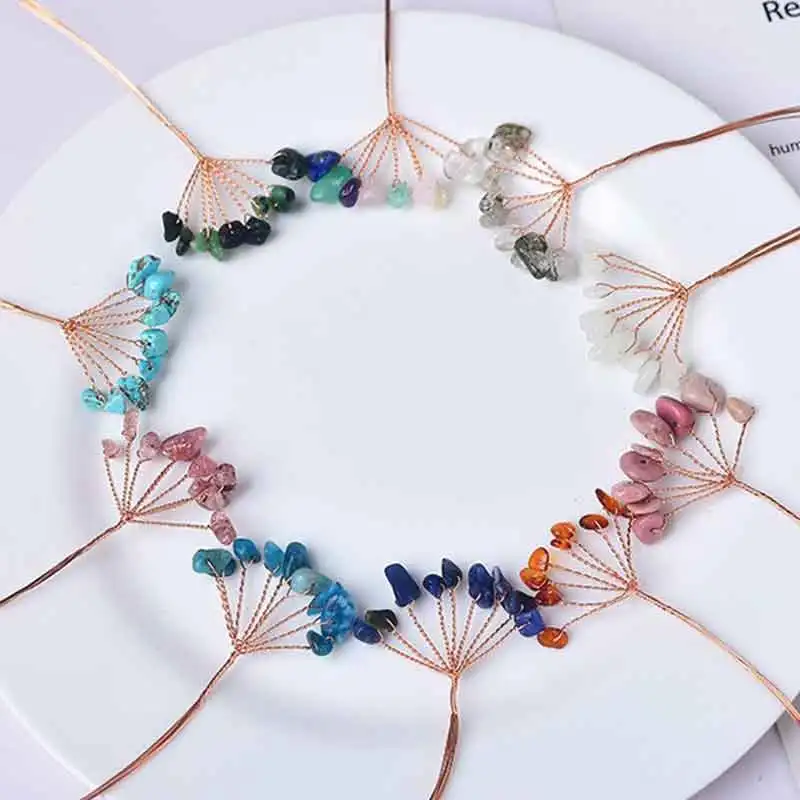 Factory Wholesale Fortune Healing Crystal Tree Copper Wire Gravel Chips Bead Crystal  Money Tree Accessories For DIY