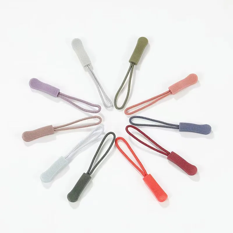 Factory Direct custom logo Soft plastic rope zipper slider pull/plastic zipper pull