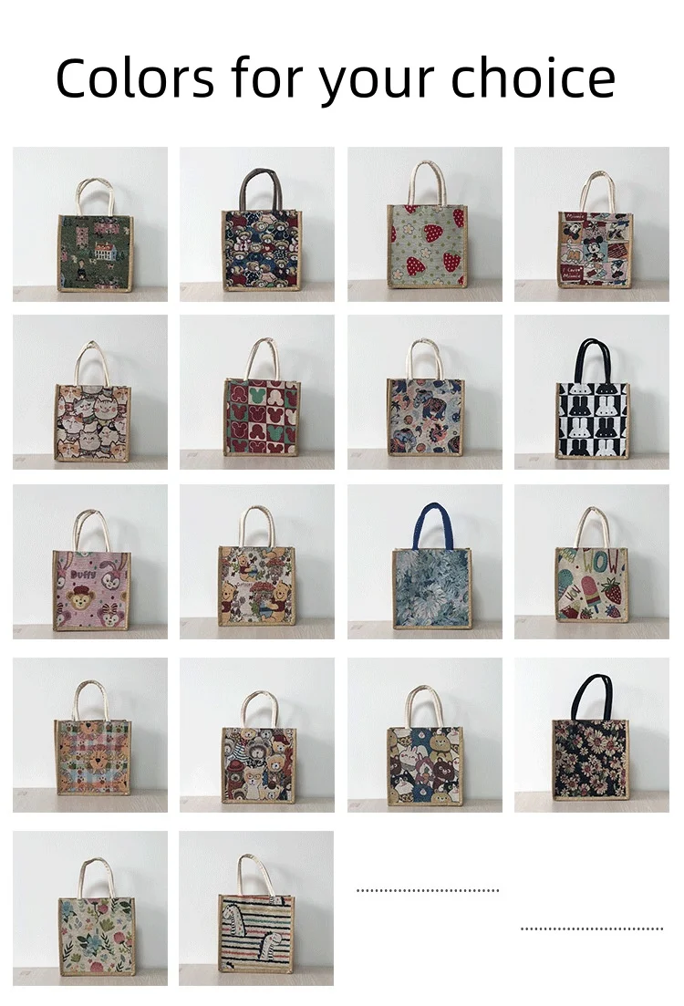 Artist Embroideries Painted Style Shopping Bags Wholesale Handbags Large Capacity Canvas Ladies Tote Bag
