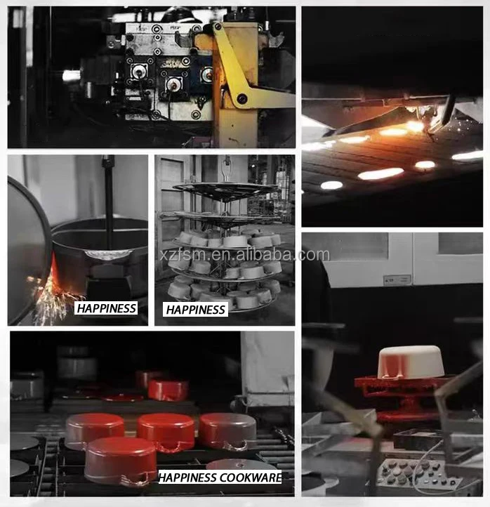 Cast Iron round Dutch Oven Pots Pans Classic Chinese Design Single Double Handle Kitchen