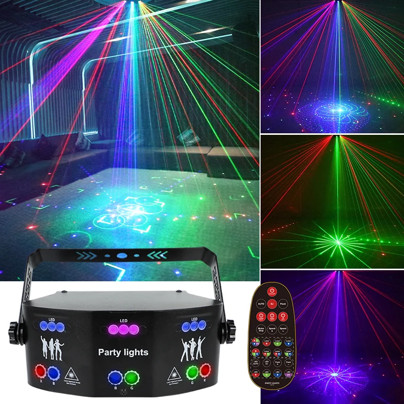 15 Lens Party Light Full RGB Laser Scanner LED Ambient Light With DMX Voice Activated  For Bar Wedding Holiday Decoration