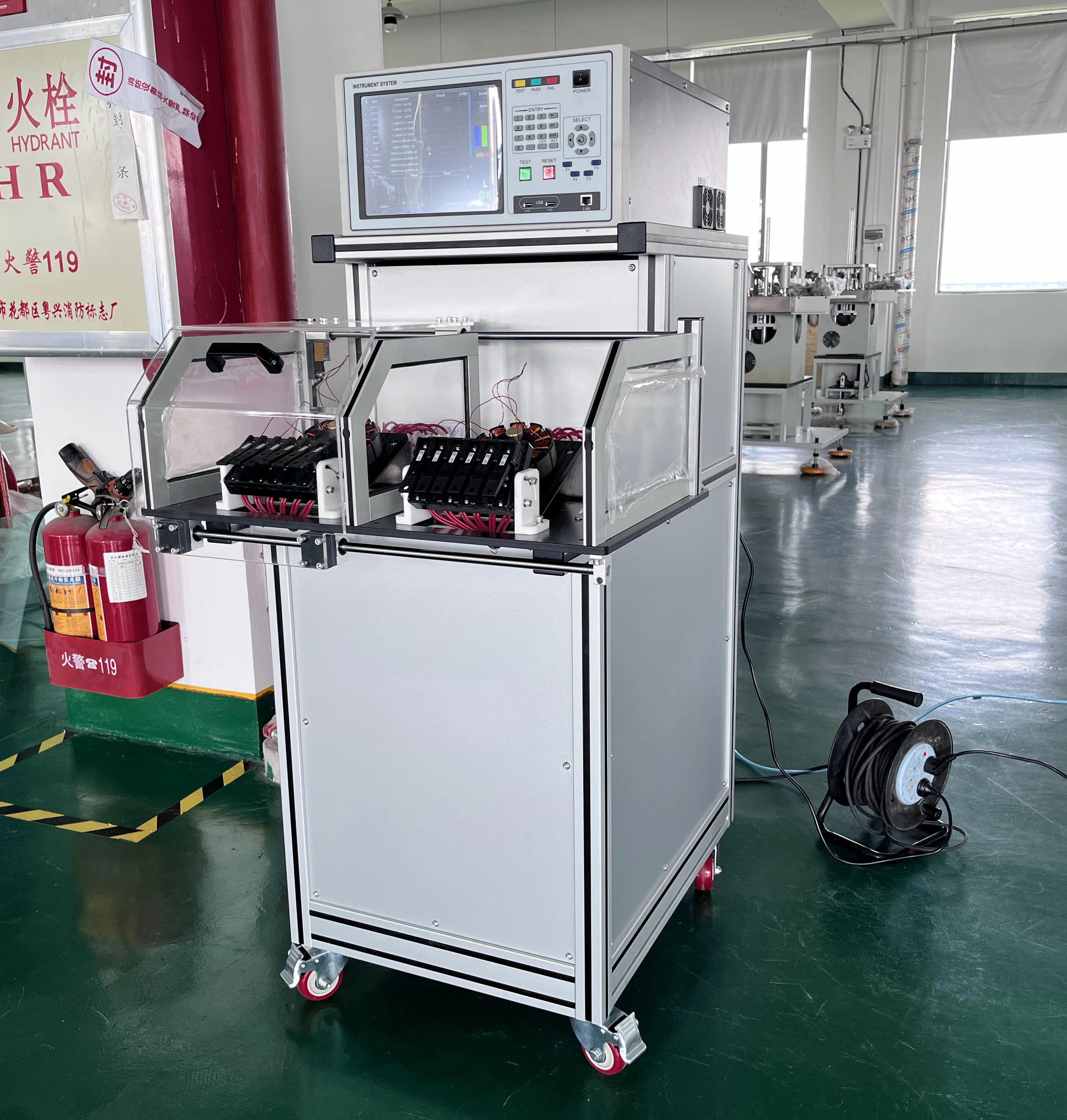 DR Air conditioner BLDC motor stator winding Electronic testing panel machine with 2 stations