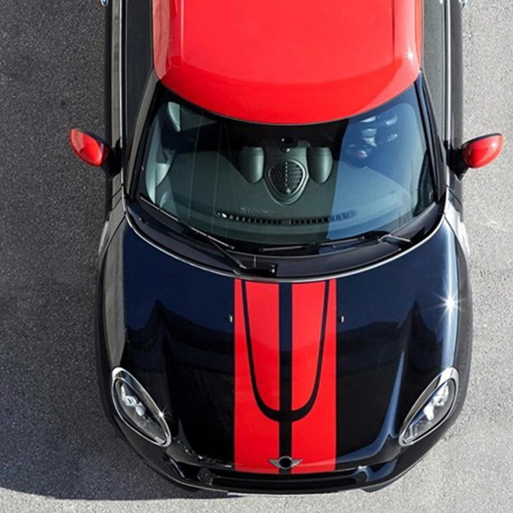 6PCS For MINI Cooper Countryman R60 JCW Car Hood Engine Cover Vinyl Trunk Rear Auto Body Kit Decal Side Stripe Skirt Sticker