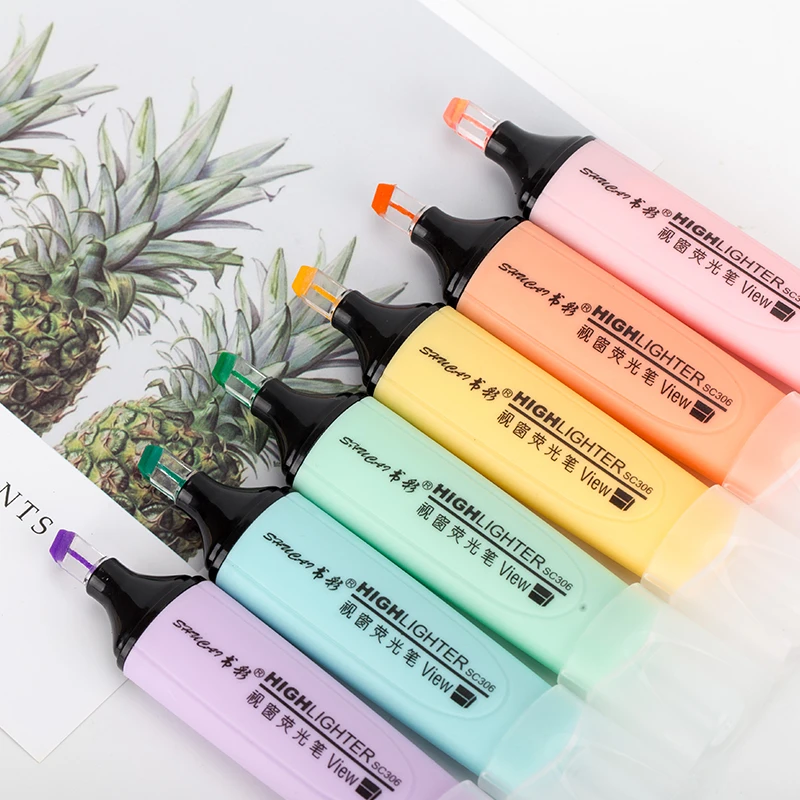 Attractive Price New Type Multi-colors Chisel Tip Pen Set Highlighter Marker