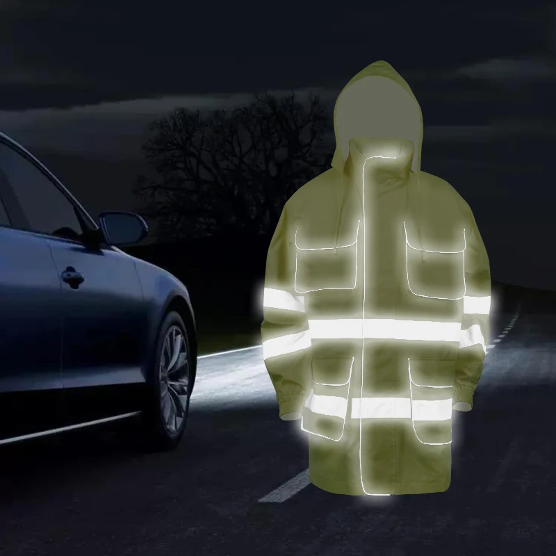 LX Custom Fashion Man Winter Hi-vis Jackets Reflective Safety Work Jacket With Reflective Strips