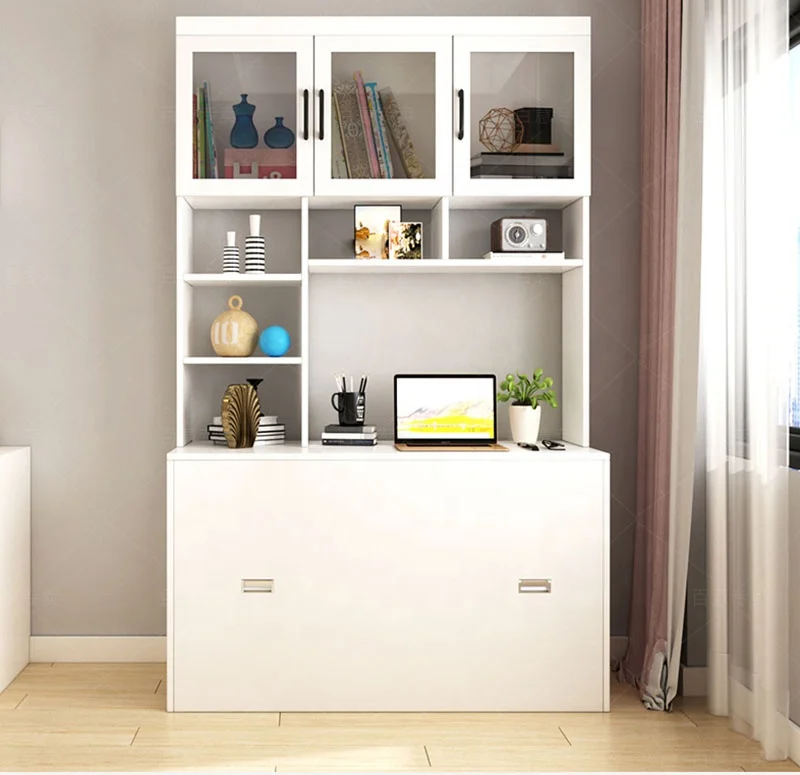 Simple Single Murphy Cabinet Bed Small Folding Wall Bed Bedroom Furniture Customized Wood Modern Home Bed Sunrise Panel Wood