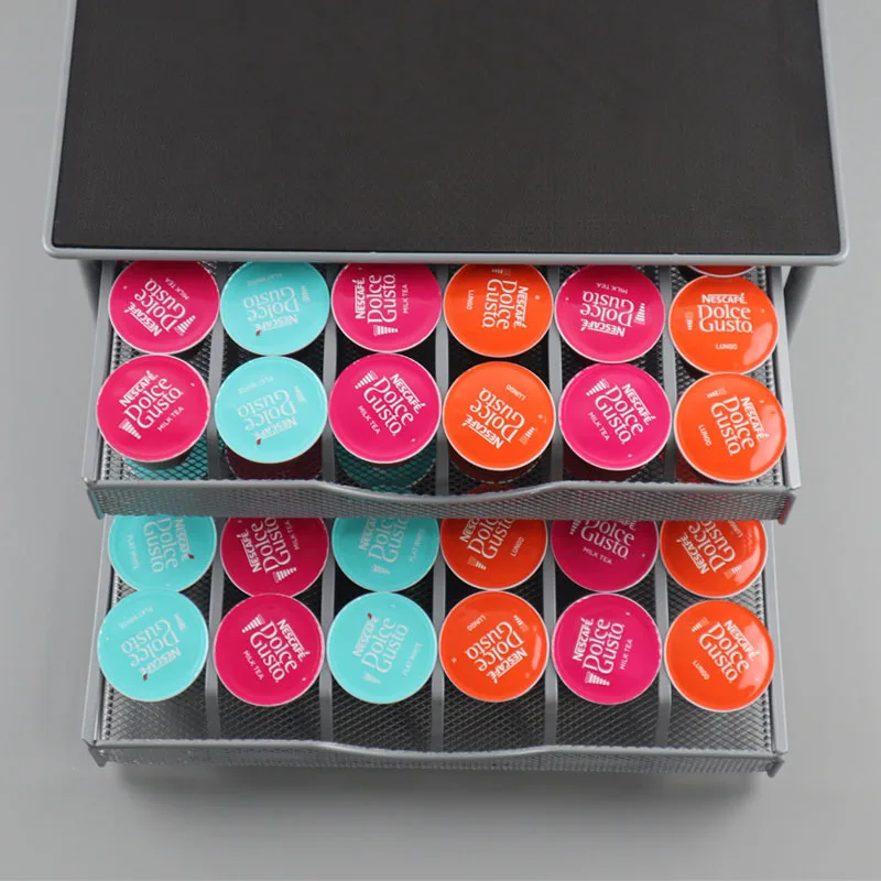 Металлический держатель капсулы Dolce Gusto для кухни 72 шт. ящик хранения кофейных капсул