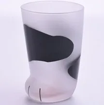 Hot Selling Model Clear Transparent Double Wall Milk Cat Paw Claw Cat Foot Measuring Glass Coffee Cup Glass Mug