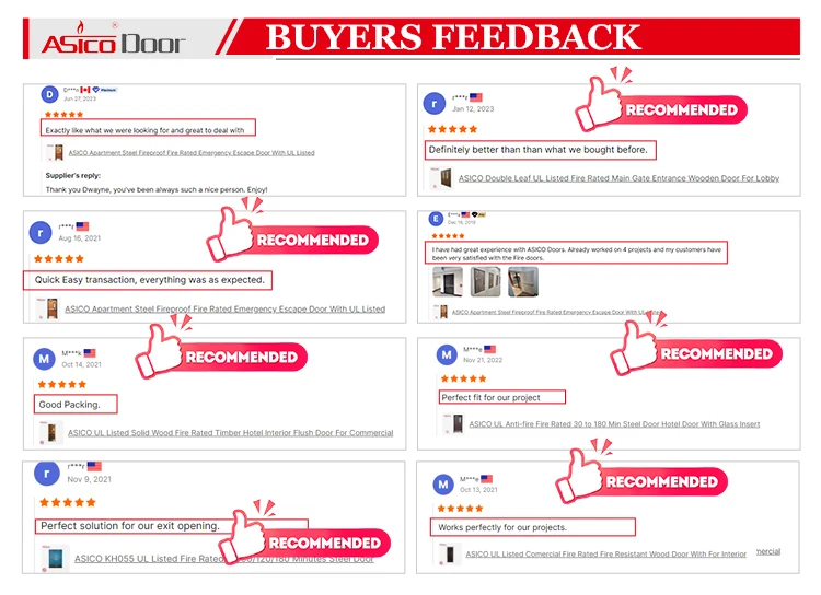 ASICO Customized Fire Rated Doors Building Fire Resistant Doors Wood Grain Hospital Safety Steel Fire Door