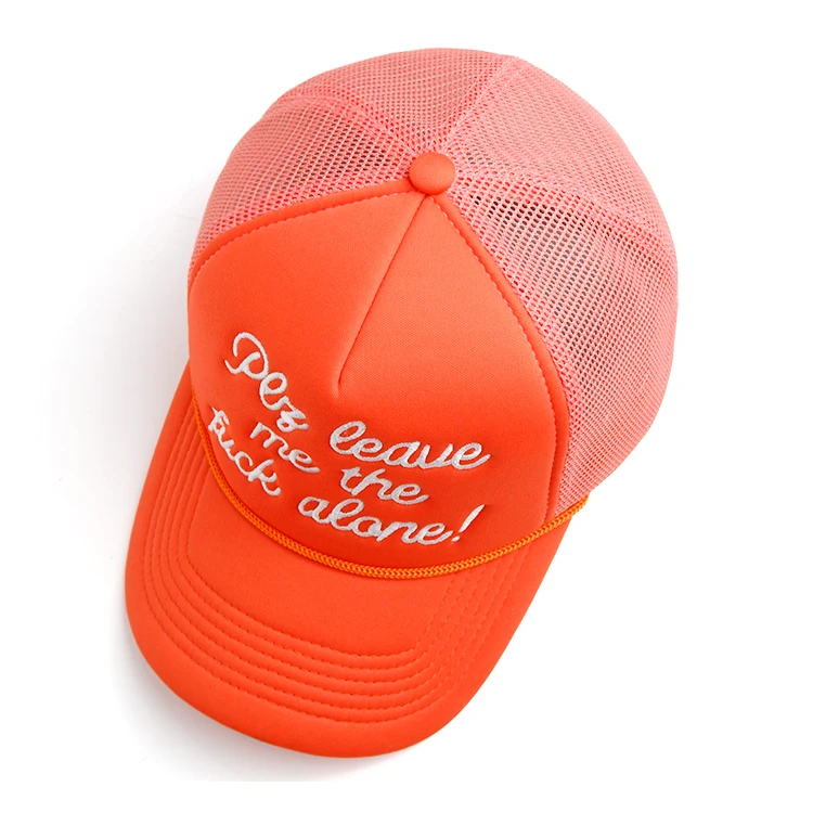 neon golf mesh hats mens foam trucker hat with rope blank soft foam trucker hats