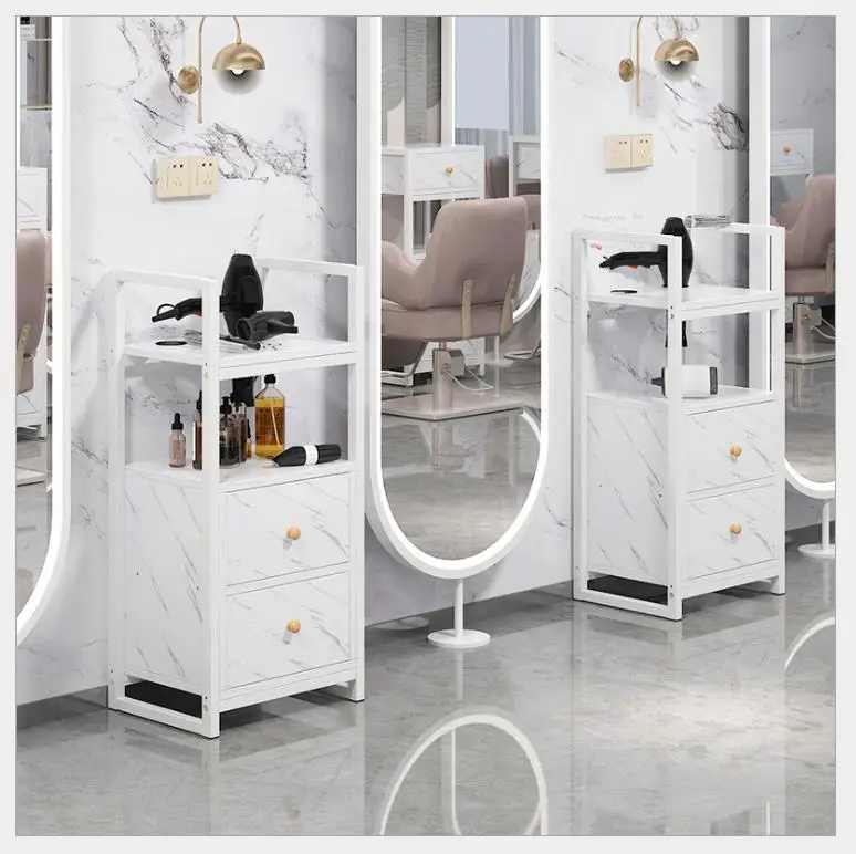 Набор мебели для салона, деревянный шкаф для хранения, угловая деревянная полка для ванной, шкаф для парикмахера с фена, металлическая полка