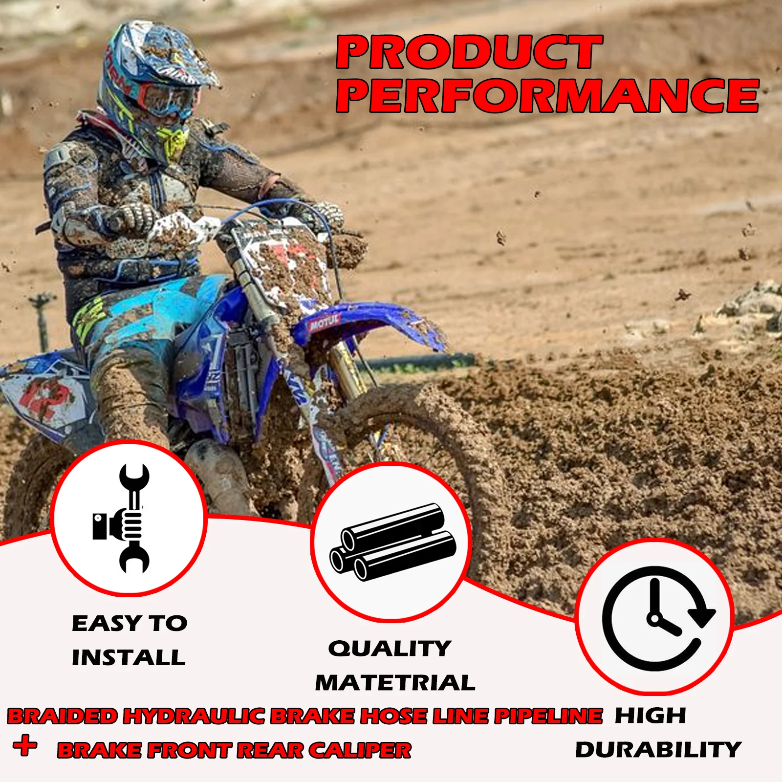 Braided Hydraulic Brake Hose Line Pipeline with Brake Front Rear Caliper For Chinese GY6 Scooter ATV Dirt Bike Go Kart