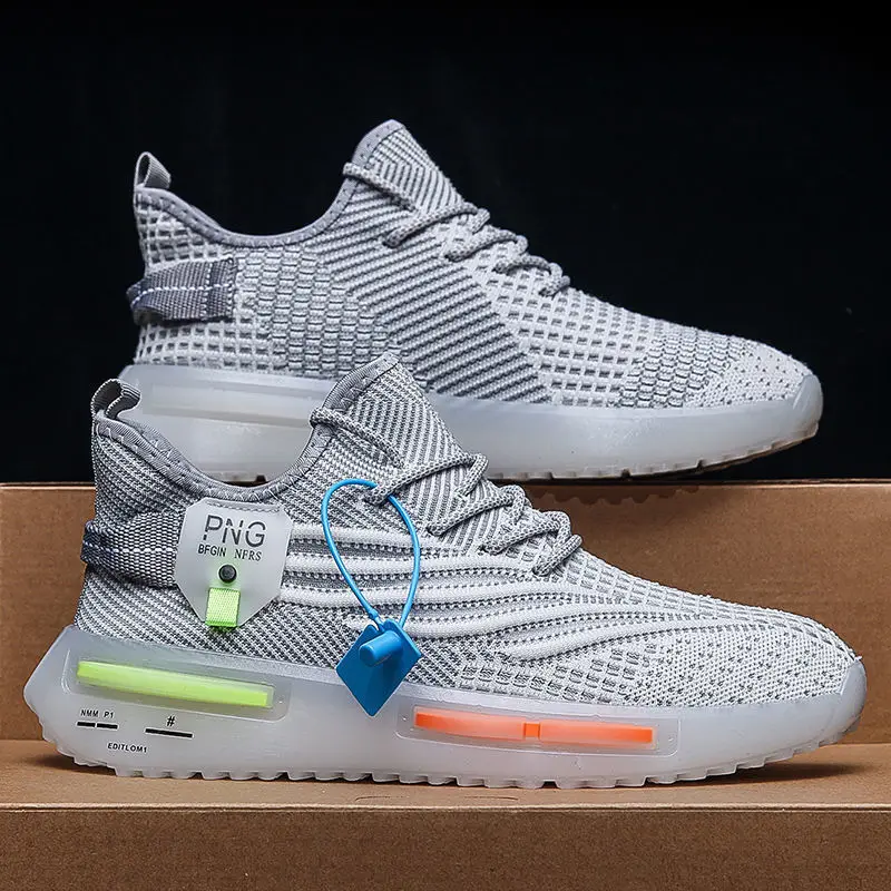 New Fashion  Men Casual Sport Running Sneakers Flying Woven Shoes