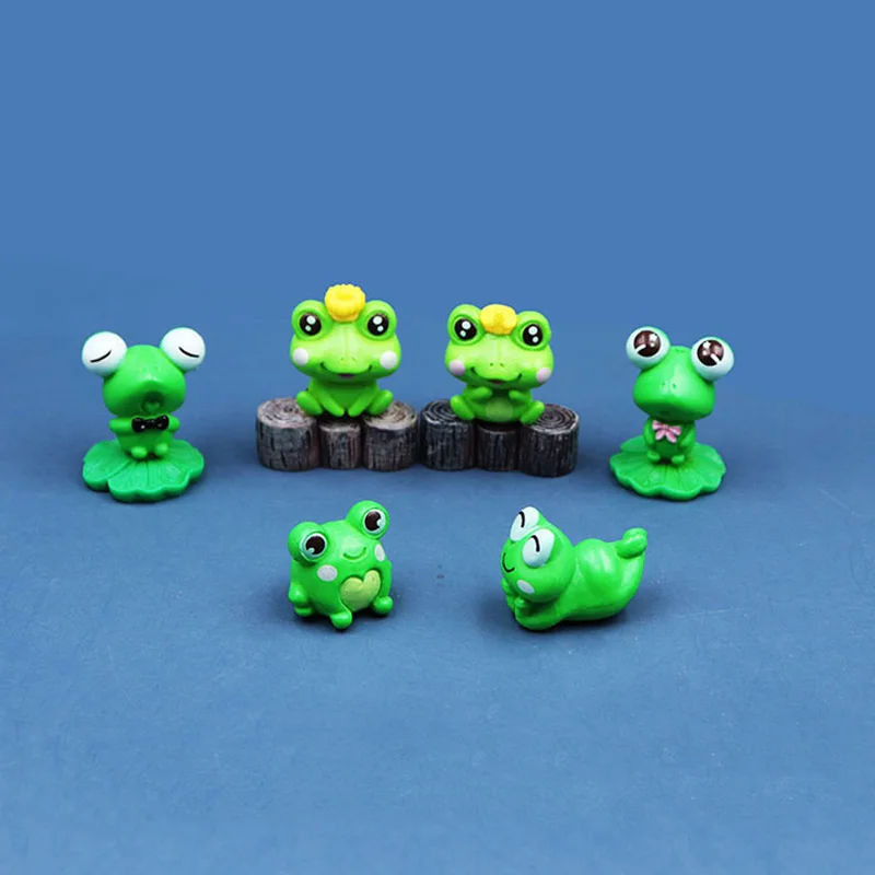 Cartoon Mini Frog Model Animal Miniatures Mini Garden Figure Home Accessories Moss Landscape Decor