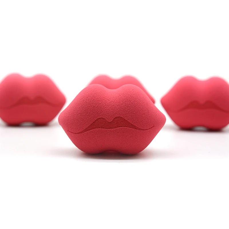 2024 New Design Lip Shape Applicator Puff Soft Make Up Beauty Sponge
