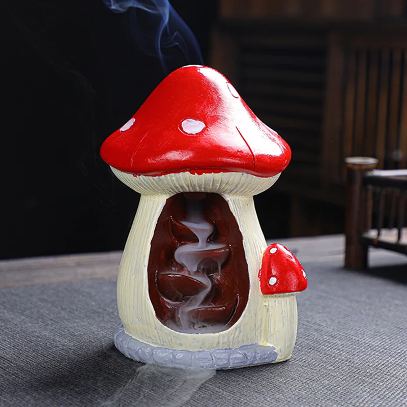 resin crafts Mushroom incense burner backward flow sandalwood incense burner household agarwood incense burner holder