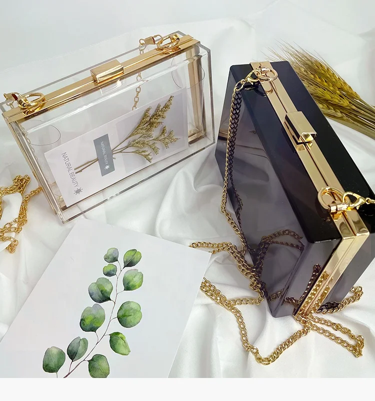 
Hot Sell handbags candy color acrylic transparent purse clutch evening party bags for women 