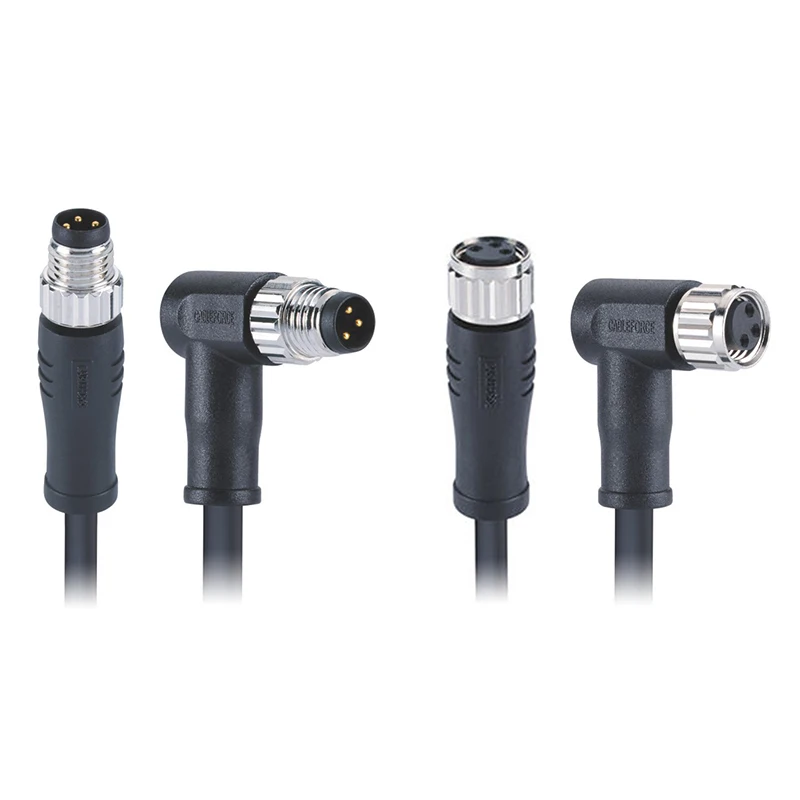 Cableforce M8 Male Female 3 4 5 6 8 Pin Un-Shielded Connector Molded 1/2/5/10 Meter Cable M8 8 Pin Waterproof Cable Connector