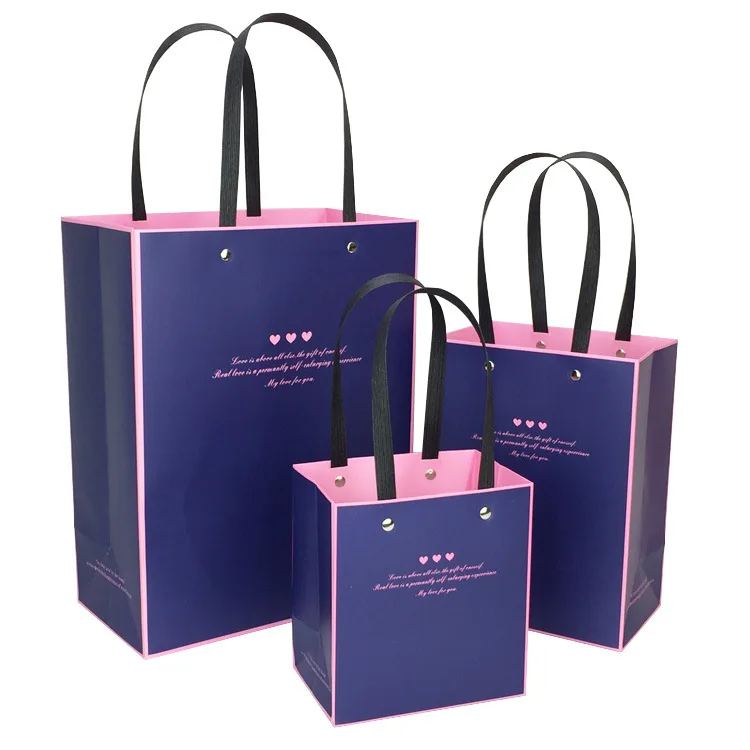 Luxury Small Business Gift Bags Custom LOGO UV Coated Paper Packaging for Jewelry Watch Perfume Recyclable Shopping Paper Bag