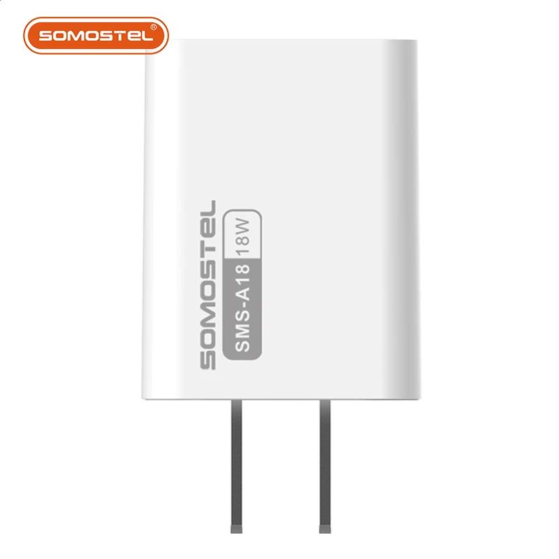 SOMOSTEL SMS-A18 QC3.0 18W 2 IN 1 FAST TRAVEL CHARGER + USB CABLE  US;EU   White