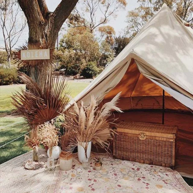 luxury glamping 3m 4m 5m 6m 7m cotton canvas bell tent for outdoor camping