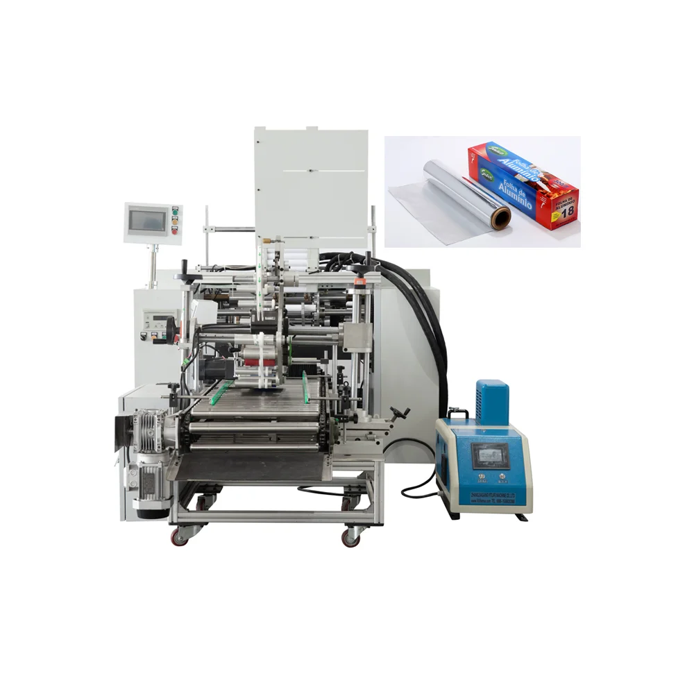 Aluminum Foil Rewinding Machine For Silver Paper Bbq Aluminum Foil Rewinder Machinery With Automatic Labeling