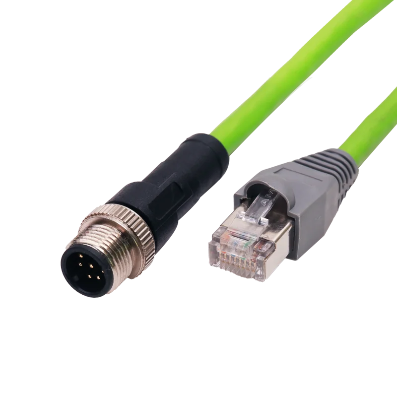 Ip67 M12 4pin 90 градусов штекер к RJ45 экранированный водонепроницаемый разъем cat 5e кабель с D