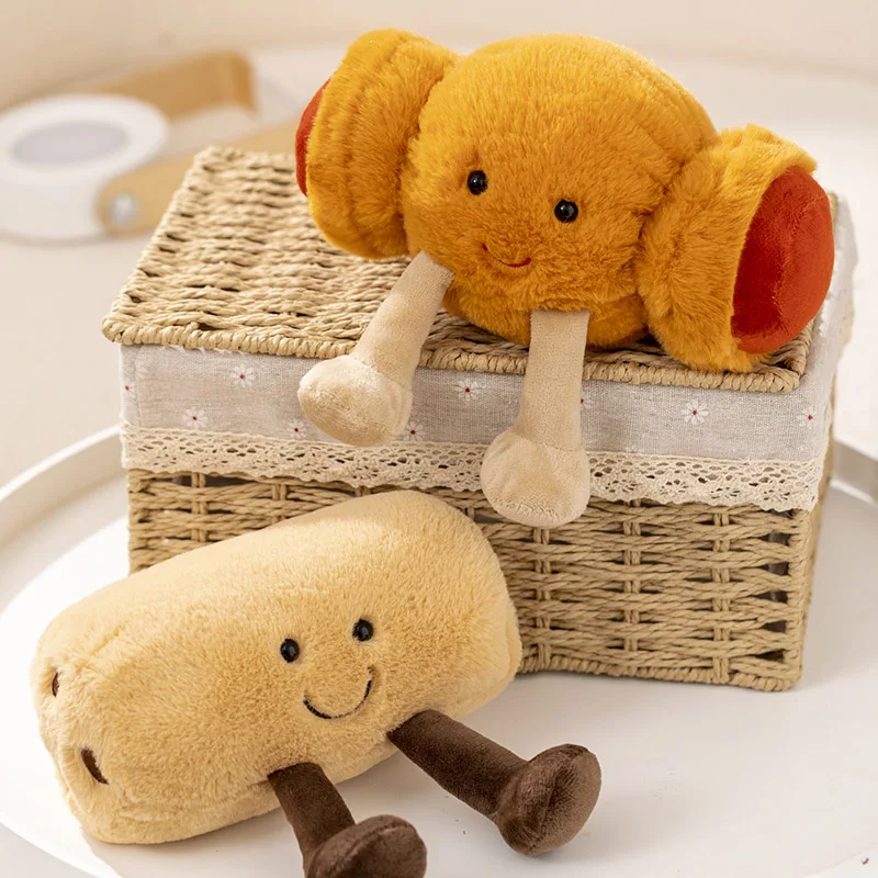 Amusing Stuffed Pretzel Crossant Toast Bread Kids Food Plush Toy Boiled Egg Chocolate Cookie Pillow For Children Christmas Gifts