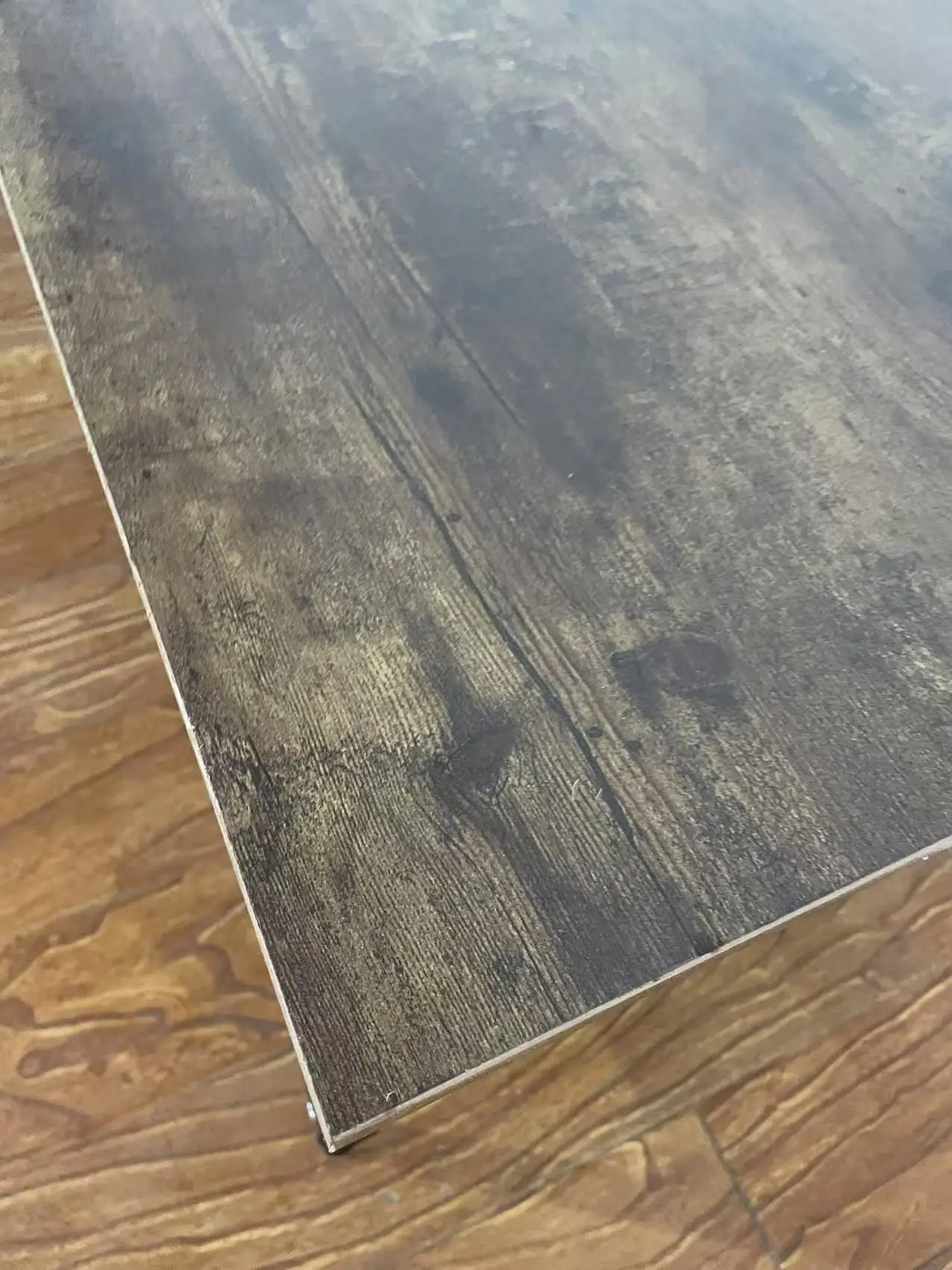 Modern Luxury Rustic Wood Coffee and Tea Table with Metal Frame for Home Living Room End Table Set