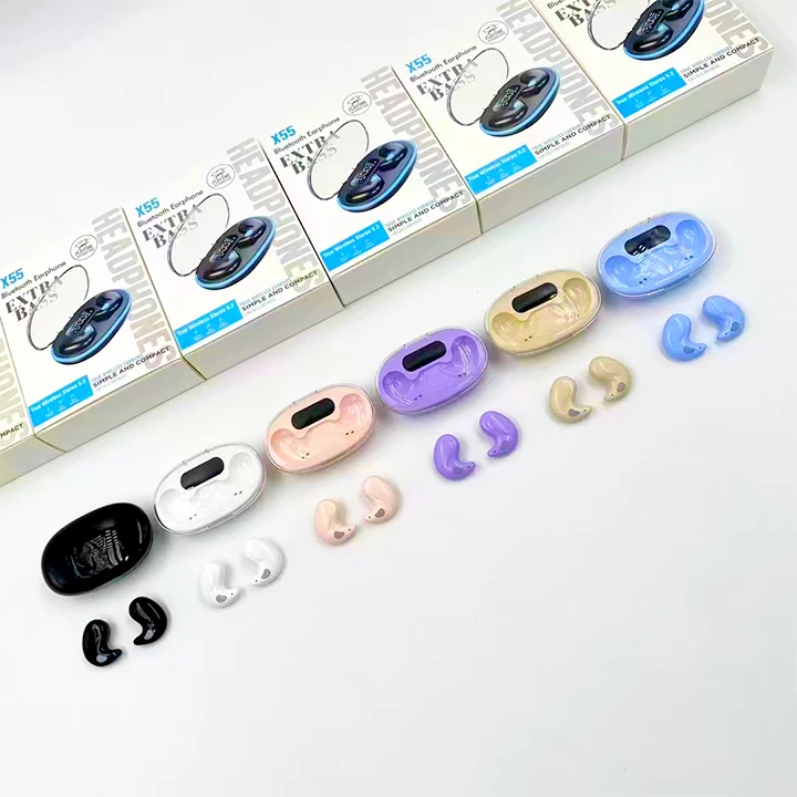 X55 Low latency TWS gaming Sleep Earbuds Invisible for Sleeping Smallest Buds Tiny Mini Side Sleepers Wireless Hidden Headphones