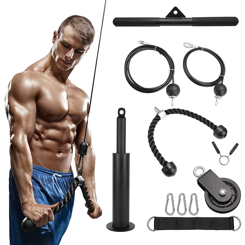 Оборудование портативное бесшумное 90 мм настенное крепление для дома сверхмощный барабанный кабель стальной тренажер подъемный подшипник одиночный шкив система тренажерный зал