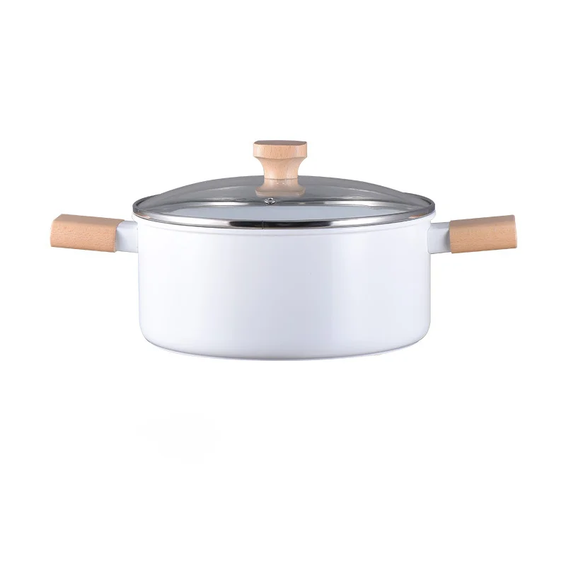 Wholesale Custom Kitchen set pots Utensils Aluminum Alloy Cookware Set with Wooden Handle Soup Wok and Casserole for Gas Stove