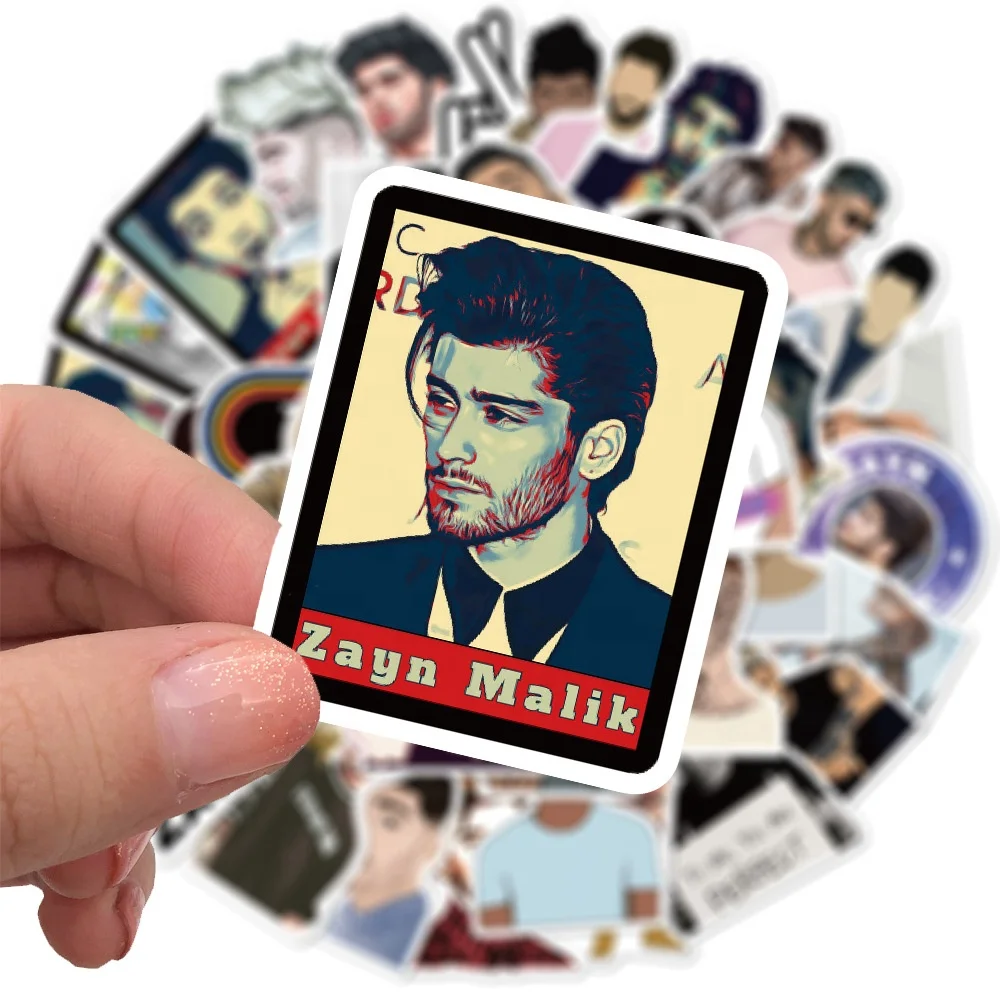 50Pcs Zayn Malik Singer UK Graffiti Sing Star Decor Luggage Laptop Washi Label Vinyl Waterproof  Custom Vinyl Sticker