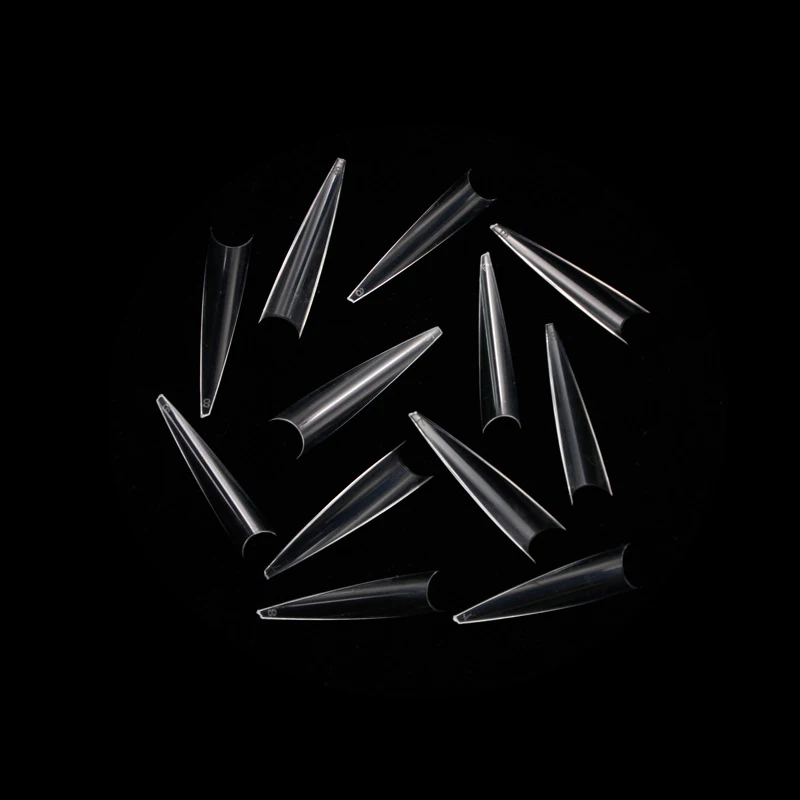 Wholesale Nail Tips For Acrylic False Clear Nail Tips Refill Size 456 789 C Curve Gel Stiletto Nail Tips Artificial Fingernail