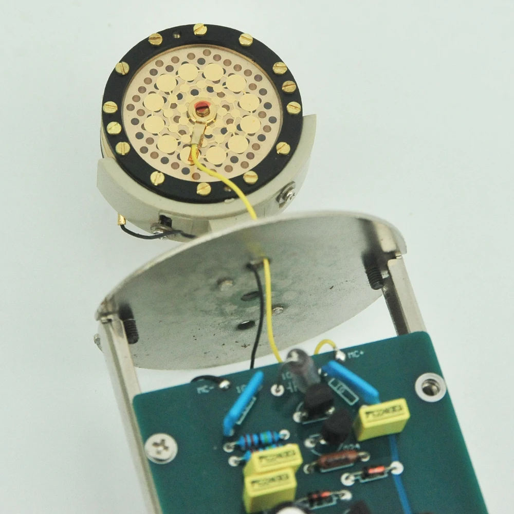 Лидер продаж, оптовая продажа, тяжелый Большой 47 микрофонный корпус, серебристый никель, сделай сам, студийный большой конденсаторный микрофон, чехол