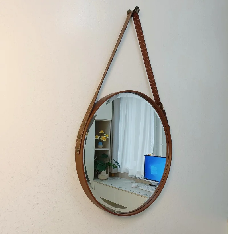 Custom Black Gold Circle Decorative Bathroom Wall Mirror Modern Antique Large Hanging belt Miroir