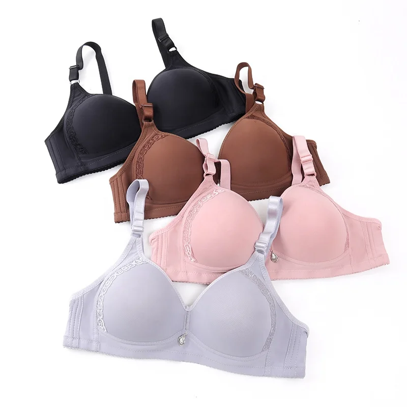 Factory Cheap Bra Wire Free Thin Soft Girl Lady Non Padded  Big Size Bras For Big Breast Women