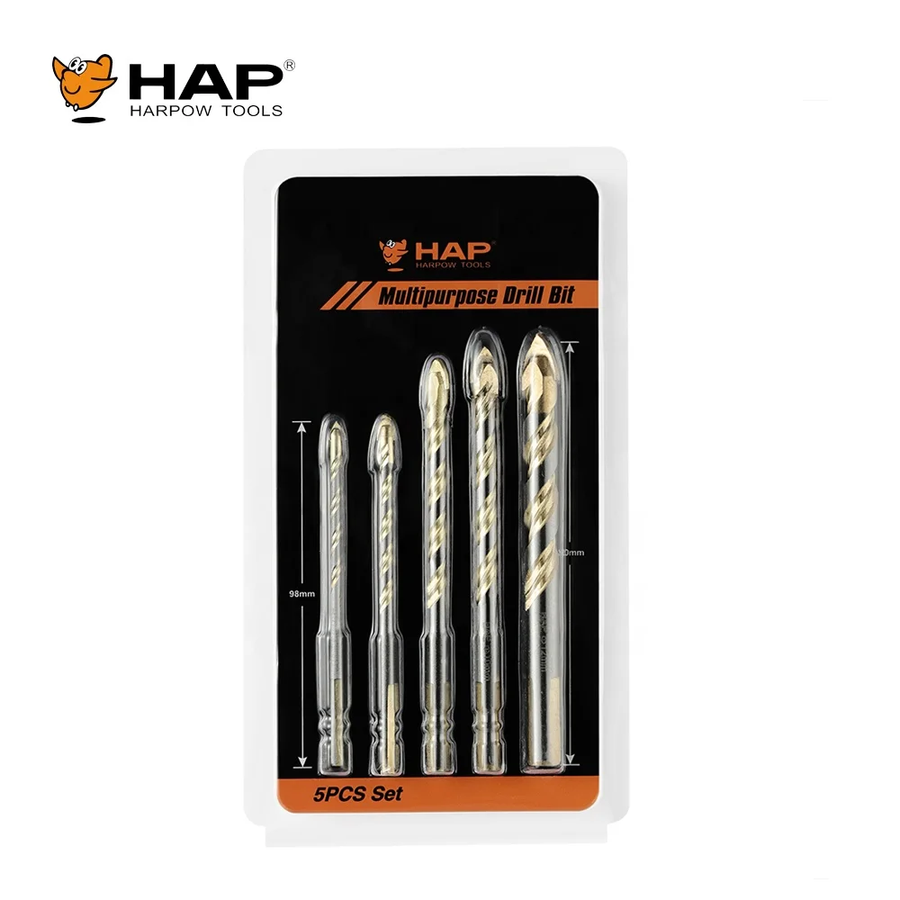 Carbide Tip Triangle 5PCS Masonry Drill Bit Set Multifunctional Drill Bit For Stainless Steel Plastic PVC Wood Stone Drilling