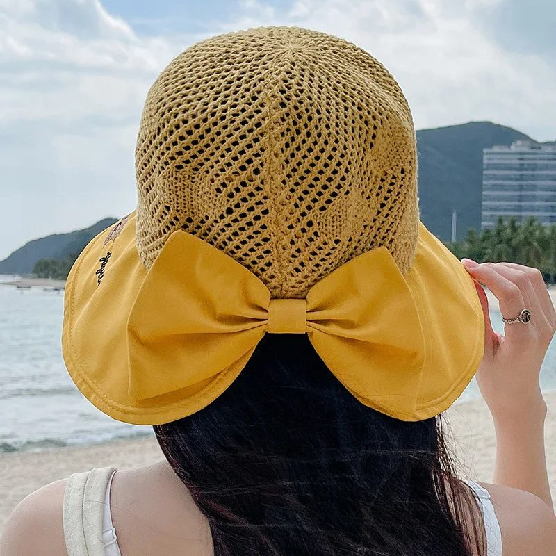 Wholesale new designers women 2022 sun summer outdoor wide brim bucket hat beach mesh bucket black hat