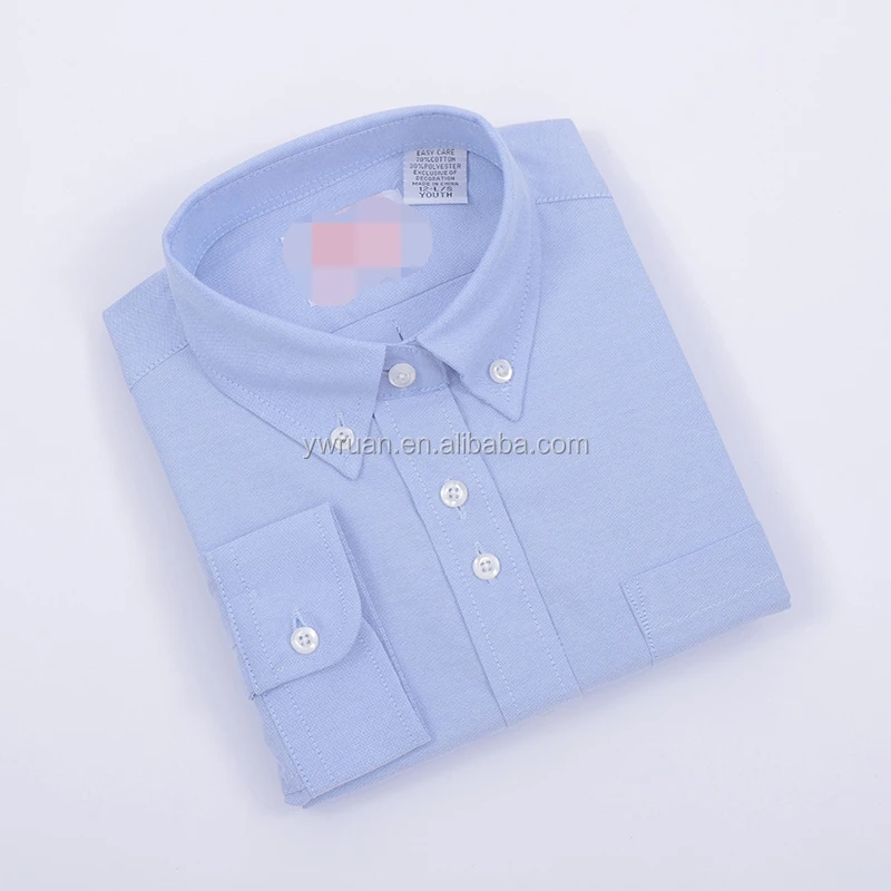 Новинка от производителя, стильная школьная форма из ткани Оксфорд с круглым вырезом и длинным рукавом, платье-рубашка, блузка