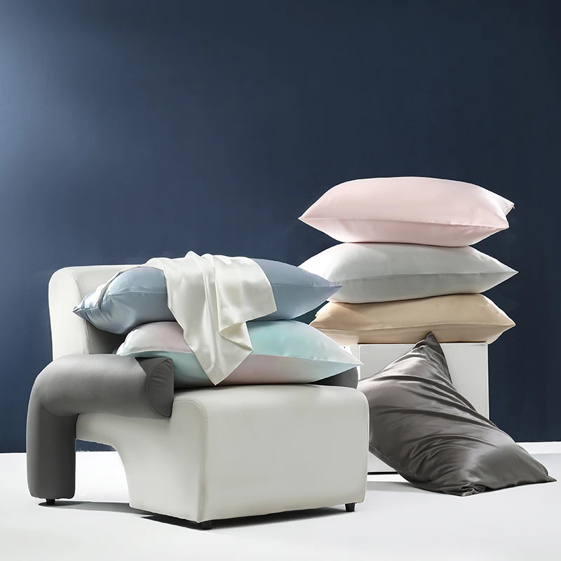 100% Pure Mulberry Silk Bed Pillow Cases with Hidden Zipper for Hair and Skin