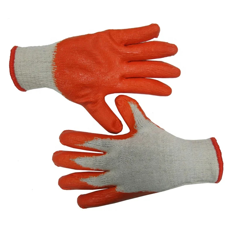 Черные рабочие перчатки из натурального хлопка с латексным покрытием Luvas Guantes идеально подходят для складских помещений садоводства общего назначения