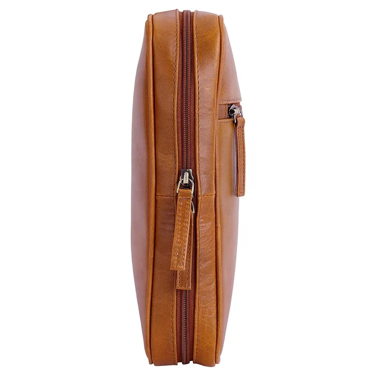 Custom Travel Book Cover Premium Design christian books cases sturdy durable handle leather bible cover with zipper for men