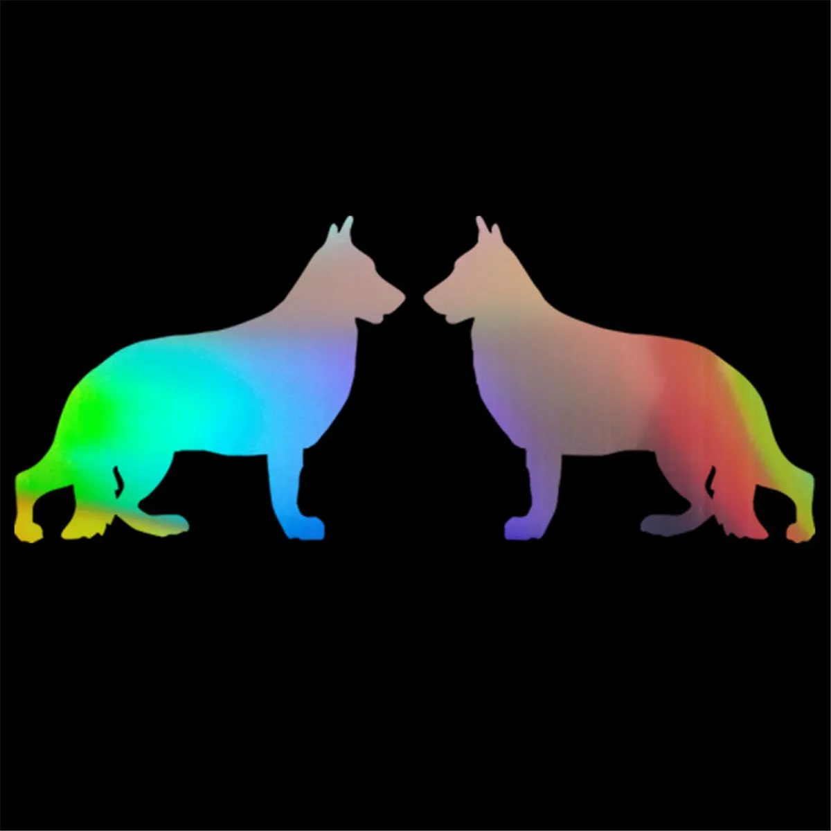 Two Shepherd Pet Dog Graphic Fun Sticker Car Window Removable Art Vinyl Decal Gift Die Cut Decals Laptop Window Glass