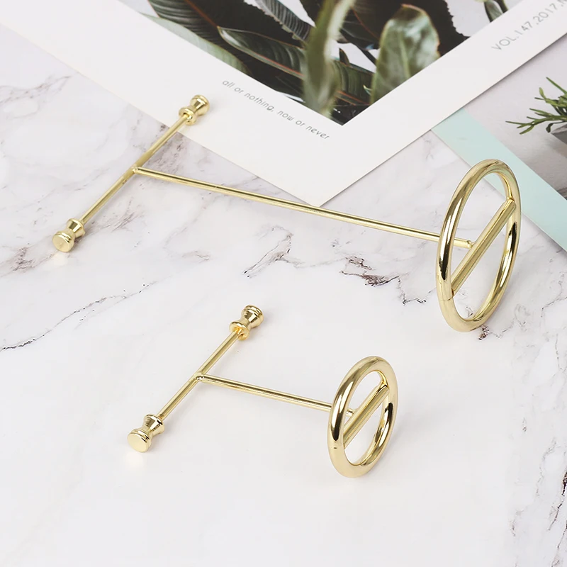 GP 50P T shape jewellery stable gold plated metal earrings stand jewelry display stand wholesale Buy one big get one small free