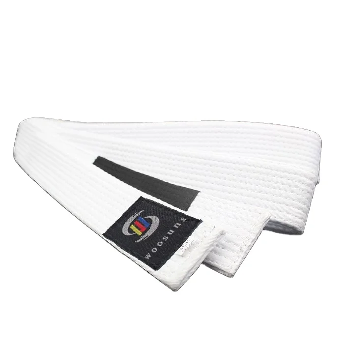 Sample free shipping Woosung Karate belts men bjj judo white martial arts belts customized taekwondo belt