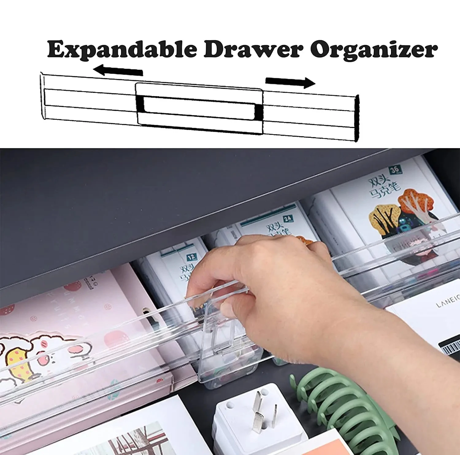 Kitchen Clear Adjustable Plastic Dividers Separators Organizer For Drawer